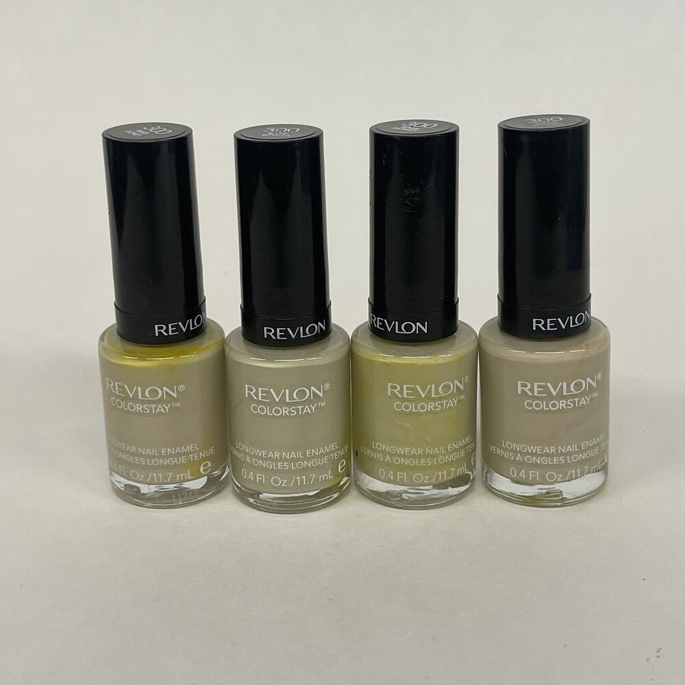 Lot Of 4 Revlon Colorstay Nail Enamel #300 Bare Bones 0.4 Fl Oz Natural Colors